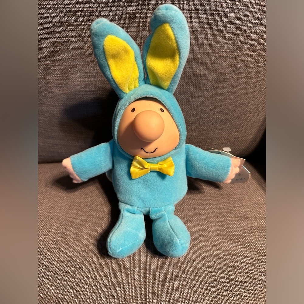 Vintage 1988 ZIGGY Plush Doll with tags dressed as Blue Easter Bunny
